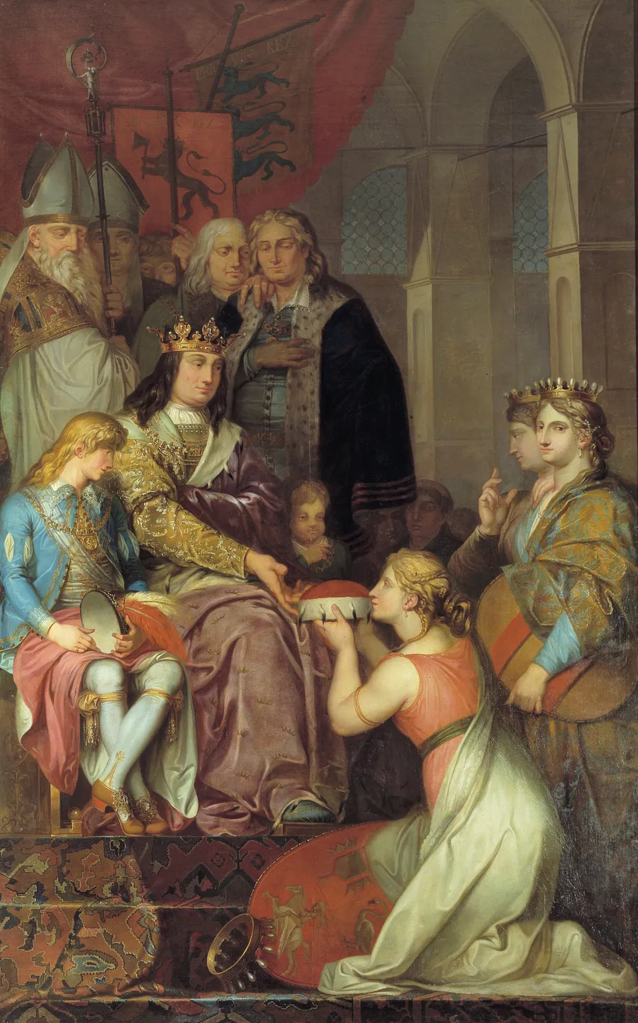Christian I ophøjer Holsten til hertugdømme i 1474. Allegori. Maleri udført til Christiansborg Slot by Nicolai Abildgaard