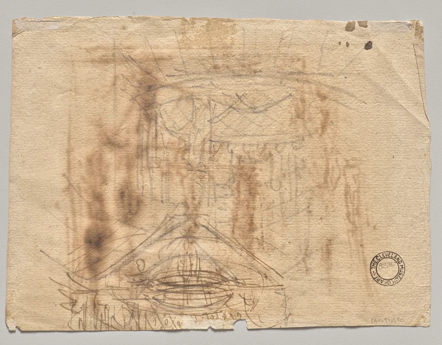 Two Sketches (verso) by Josef Platzer