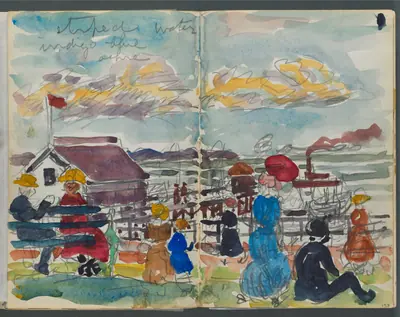Sketchbook, The Dells, N° 127, page 152 & 153: Figures on a Coast