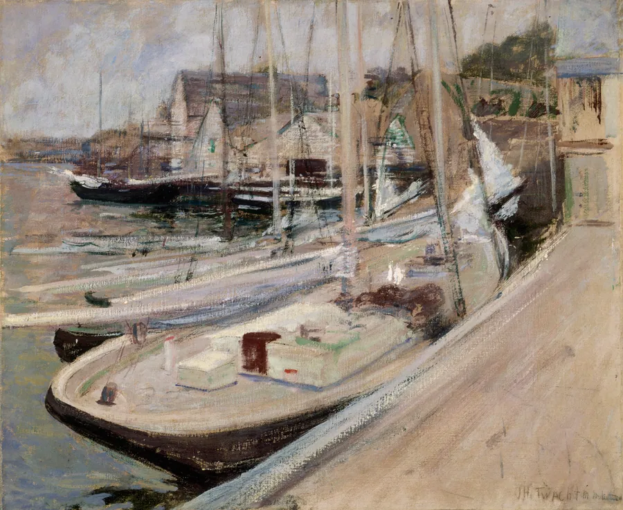 Fishing Boats at Gloucester by John Henry Twachtman, born Cincinnati, OH 1853-died Gloucester, MA 1902