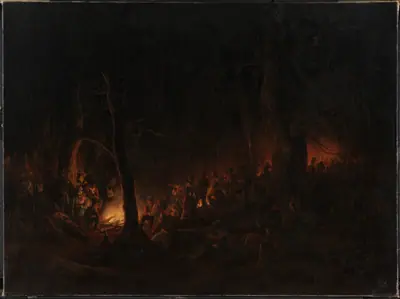 Bivuak efter affæren ved Slesvig natten mellem den 23. og 24. april 1848
