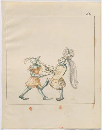 Foot Combat with War Hammers and Tartsche Shields