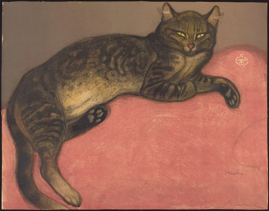 Winter: Cat on a Cushion (L'hiver: Chat sur un coussin) by Théophile Alexandre Steinlen