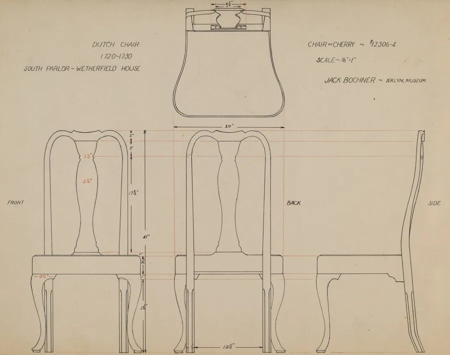 Drawing for Chair by Jack Bochner