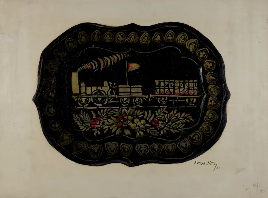 Toleware Tin Tray by Eugene Shellady
