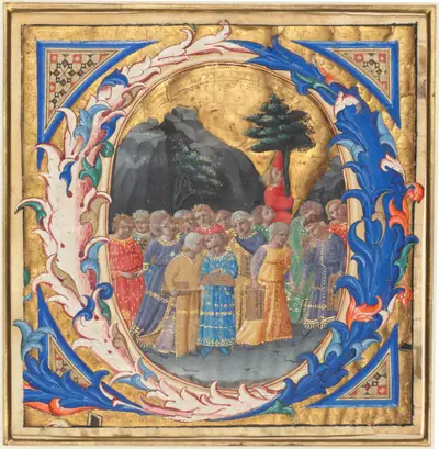 Initial Q with a Procession of Children