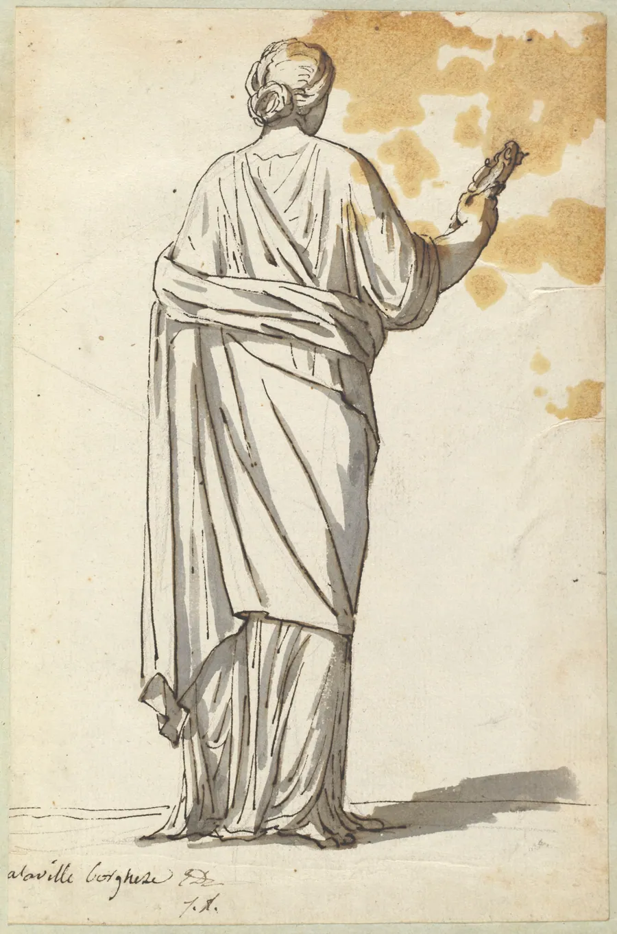 Woman with a Mirror, from the Villa Borghese by Jacques-Louis David