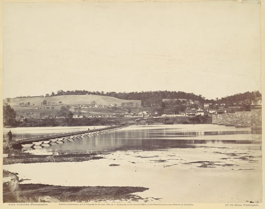Pontoon Bridge, Across the Potomac, at Berlin, Maryland, November 1862 by Alexander Gardner