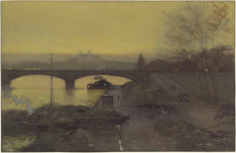 The Pont d'Alma at Twilight by Luigi Aloys François Joseph Loir