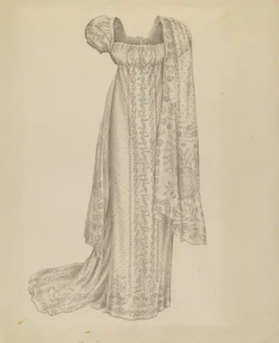 Wedding Dress with Scarf