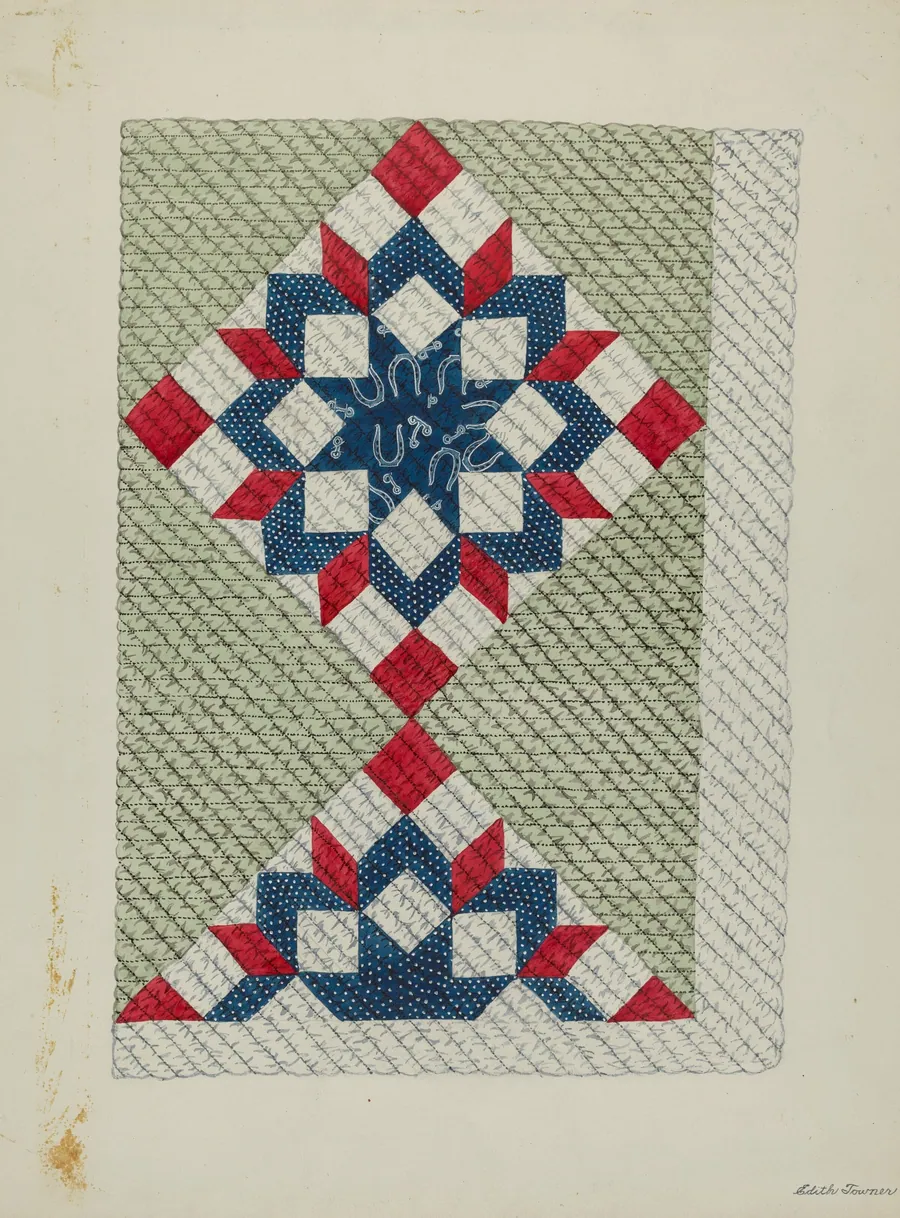 Quilt  - "Double Star" by Edith Towner