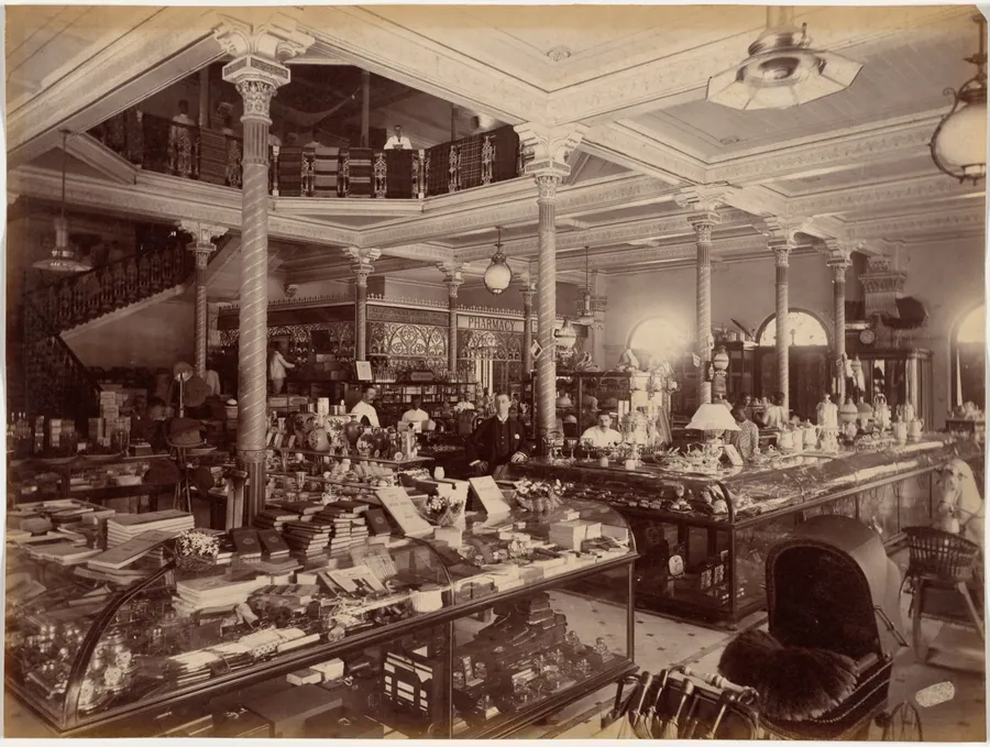 Treacher and Co.'s Shop in the Fort, Bombay by Raja Deen Dayal
