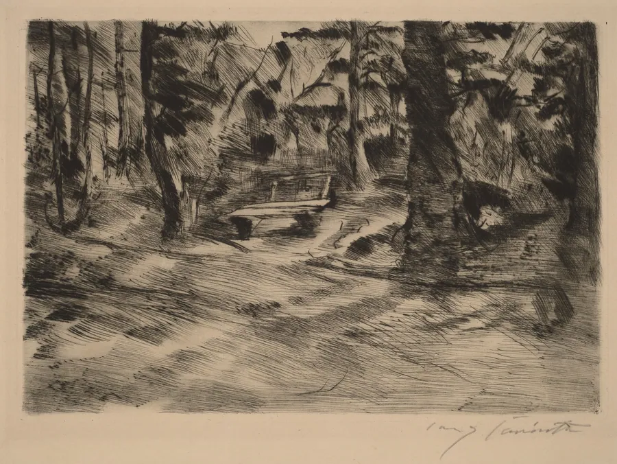 Bank im Walde II (Bench in the Woods II) by Lovis Corinth
