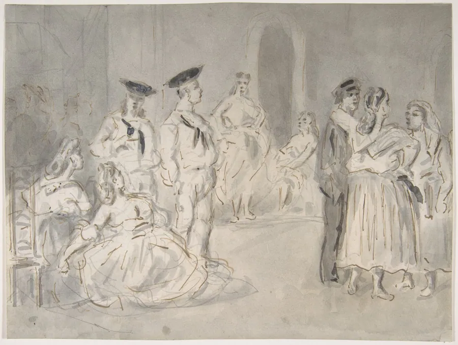 Sailors and Women by Constantin Guys
