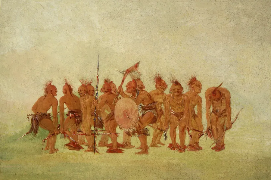 Begging Dance, Sauk and Fox by George Catlin, born Wilkes-Barre, PA 1796-died Jersey City, NJ 1872