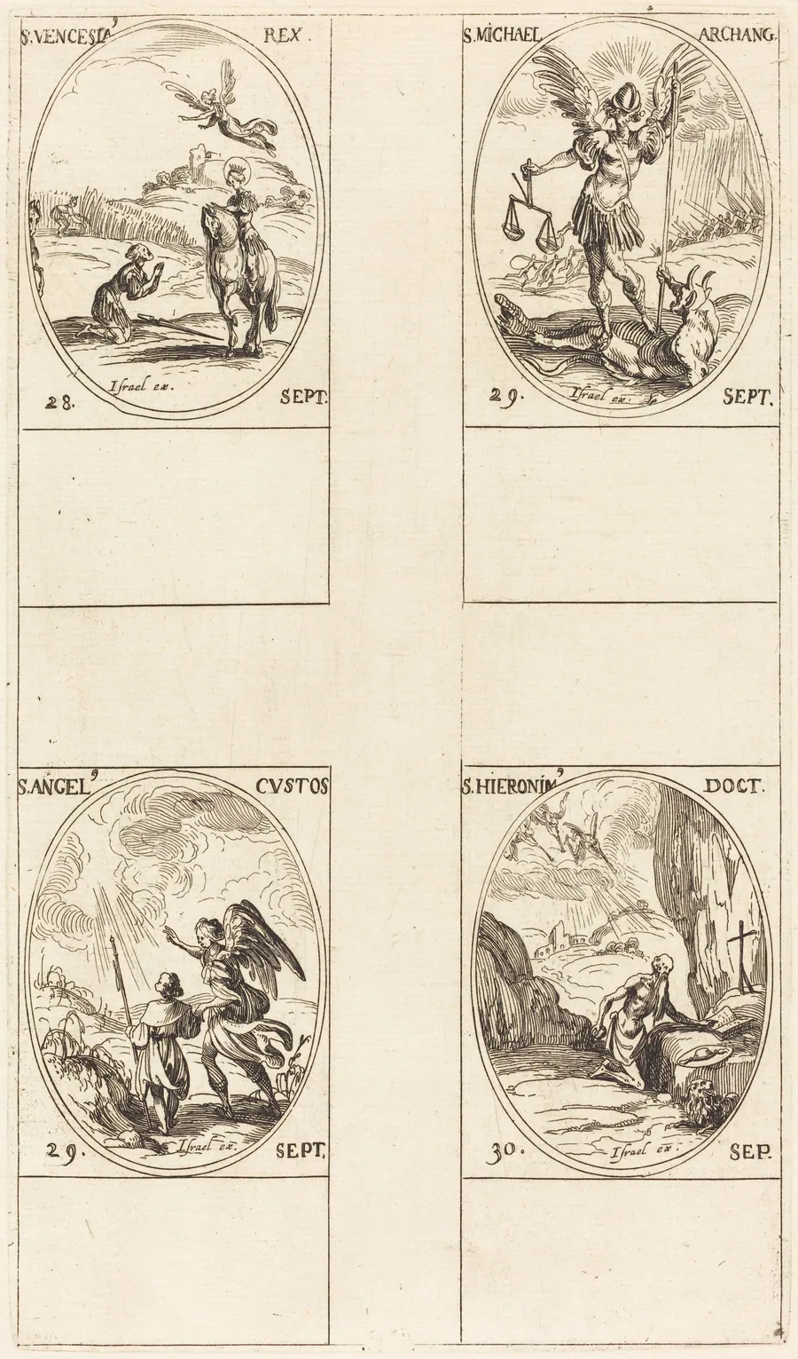 St. Wenceslas; St. Michael, Archangel; The Guardian Angel; St. Jerome by Jacques Callot