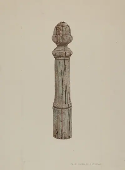Carved Wooden Hitching Post