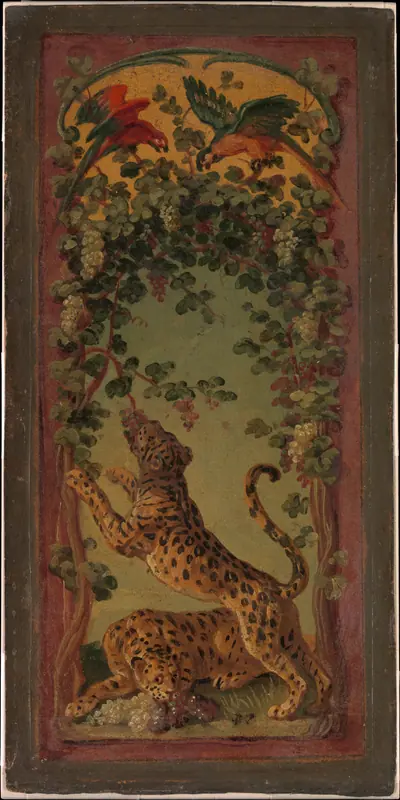 Panthers of Bacchus Eating Grapes