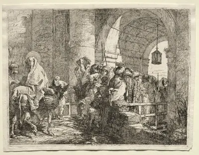Flight into Egypt: The Holy Family Passing under an Arch
