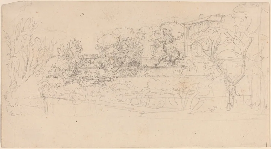 A Terraced Garden by a Villa by Friedrich Salathé