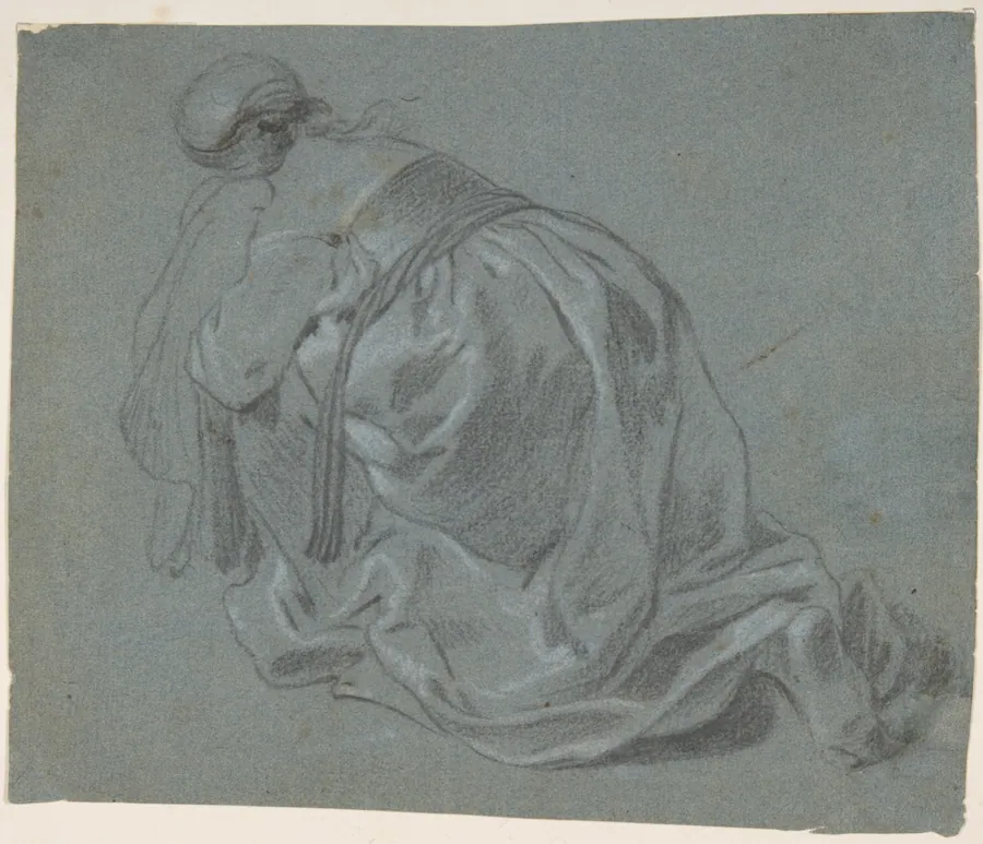 Weeping Woman Kneeling, Seen from Behind by Jacob Backer