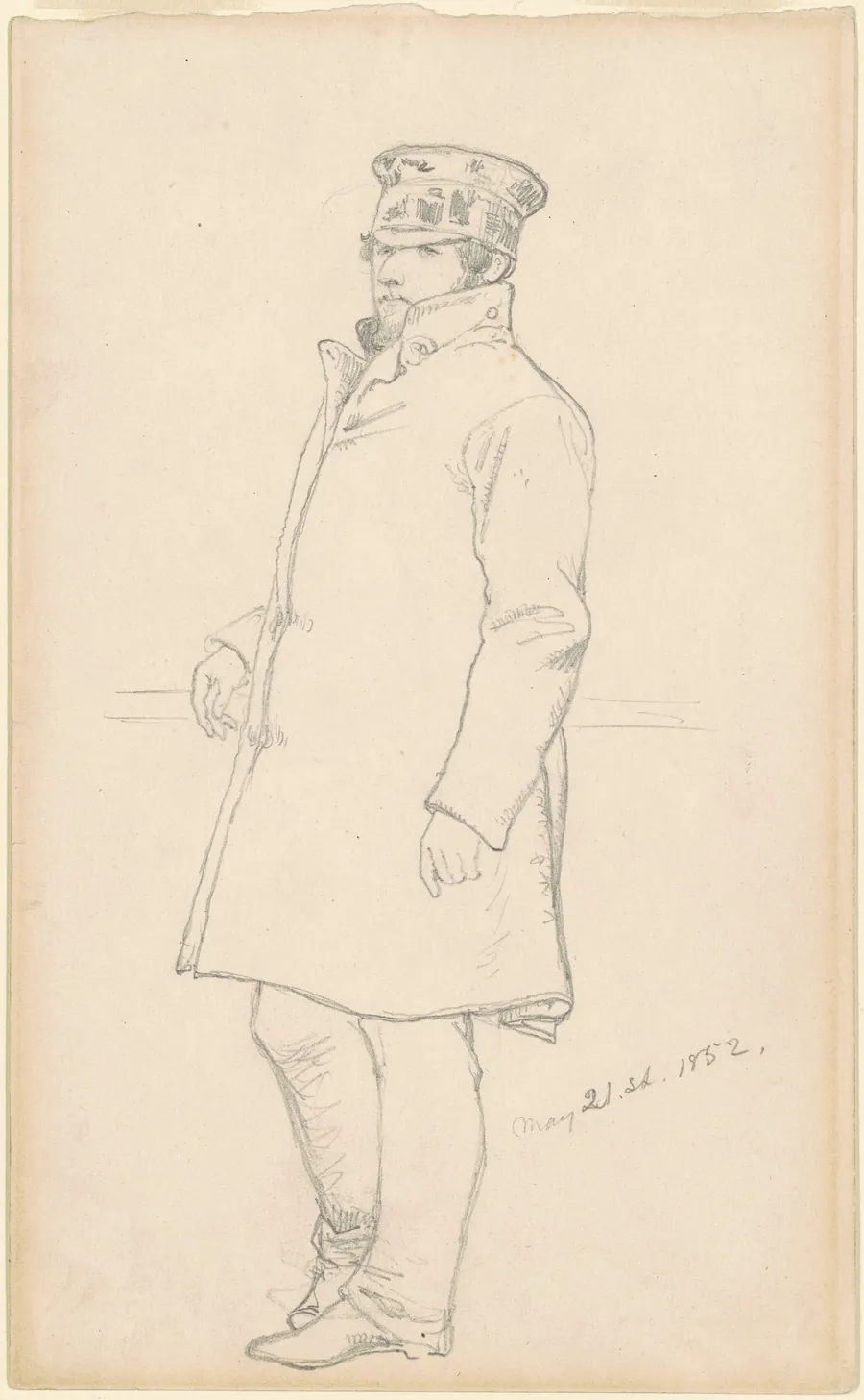 Man in Cap and Coat by Emanuel Gottlieb Leutze