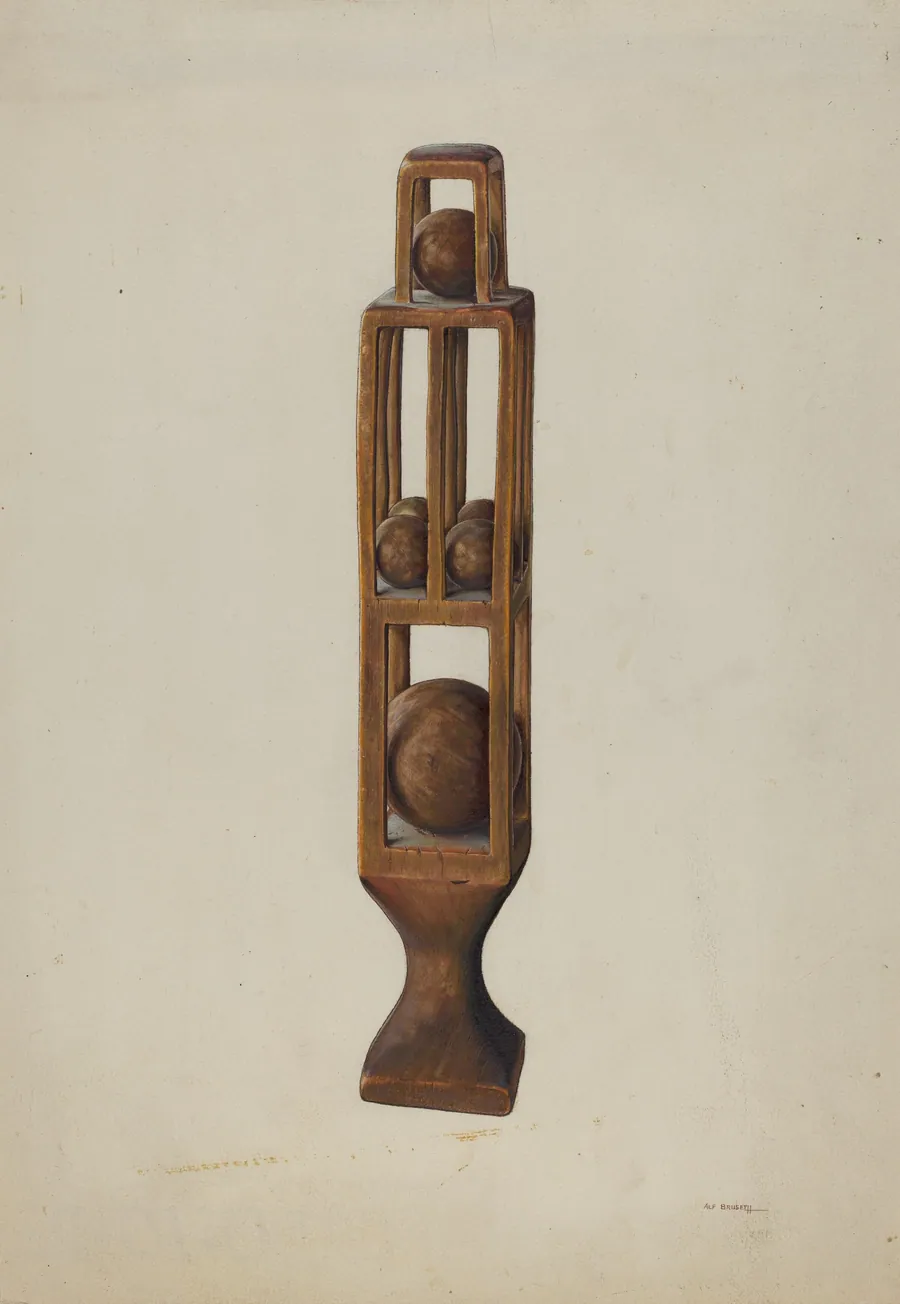 Wood Carving of 6 Balls by Alf Bruseth