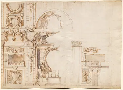 Study for the "Essequie" Conducted in San Lorenzo, Florence, in 1637 in Honour of Holy Roman Emperor Ferdinand II