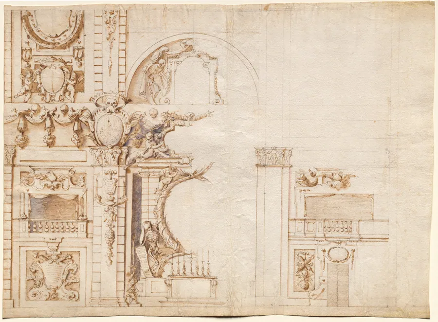 Study for the "Essequie" Conducted in San Lorenzo, Florence, in 1637 in Honour of Holy Roman Emperor Ferdinand II by Alfonso Parigi