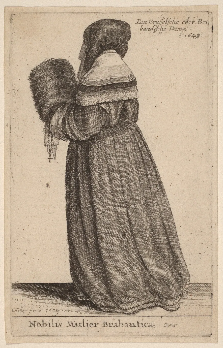Nobilis Mulier Brabantica by Wenceslaus Hollar