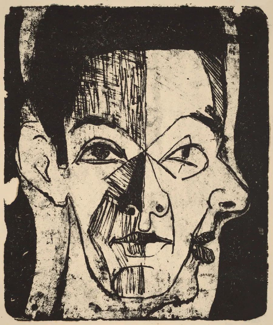 Head Study (Kopfstudie) by Ernst Ludwig Kirchner