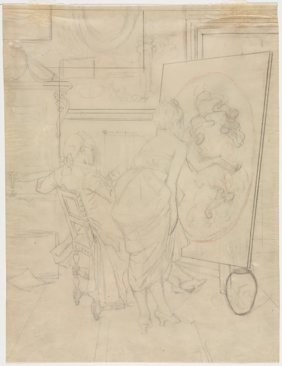 Cartoon for The Opinion of the Model by Charles Bargue