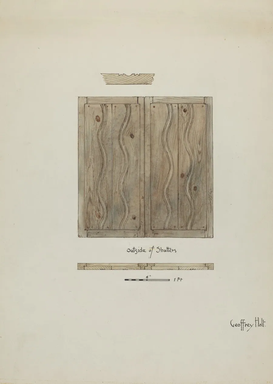 Original Wooden Shutters from Monastery by Geoffrey Holt