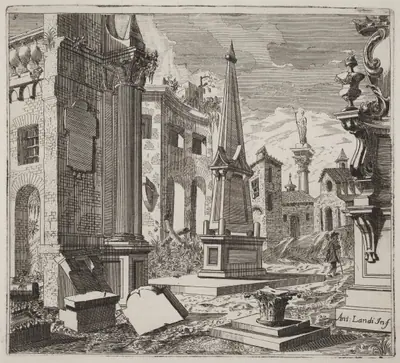Fantastic Townscape with Ruins