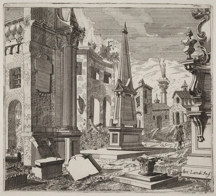 Fantastic Townscape with Ruins by Giuseppe Antonio Landi
