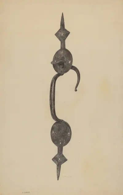 Door Handle with Thumb Press