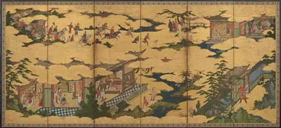 Scenes from the life of the Ming Huang Emperor and Yang Guifei (one of a pair with F1901.21)