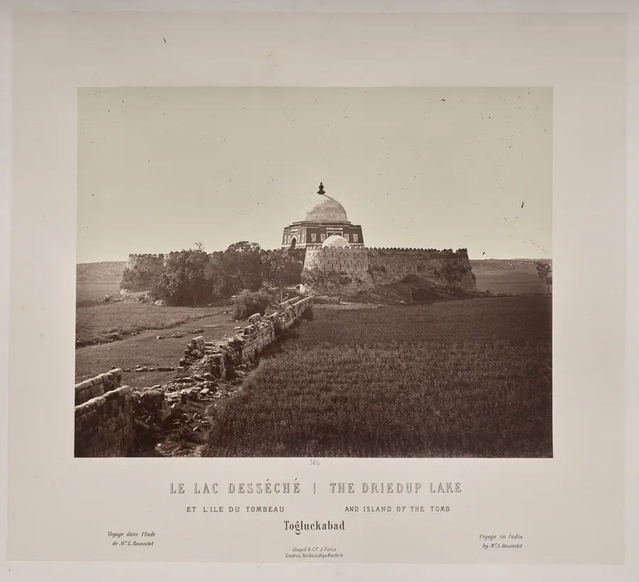 The Driedup Lake and Island of the Tomb, Togluckabad by Louis-Théophile Marie Rousselet