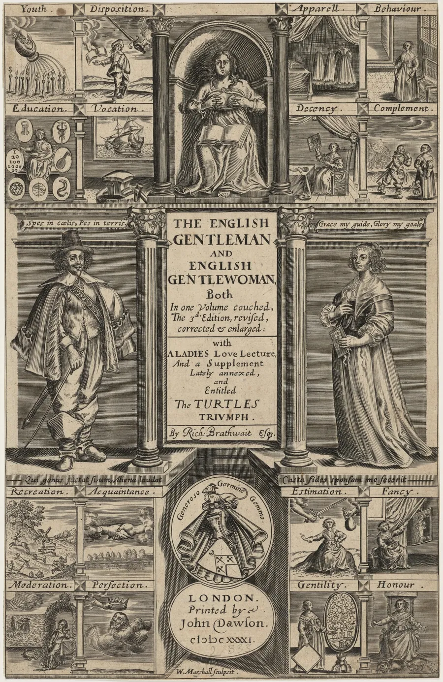Title page to Richard Brathwait, English Gentleman and English Gentlewoman by William Marshall