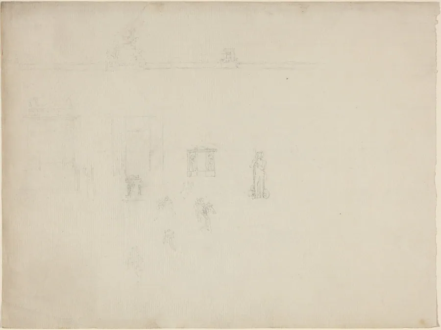 Sheet of Architectural and Figure Studies by John Flaxman