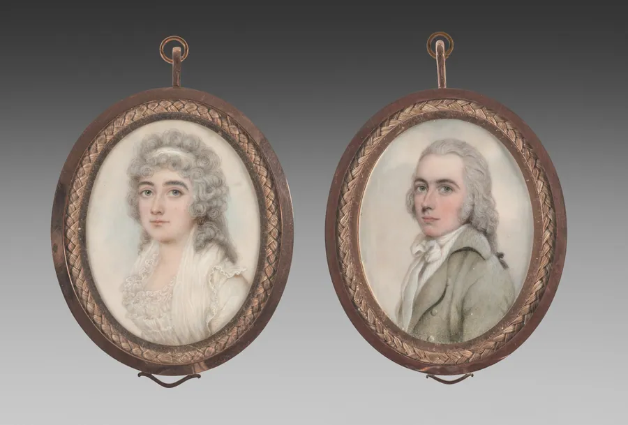 Portrait of a Man and Portrait of a Woman (pair) by Nathaniel Plimer