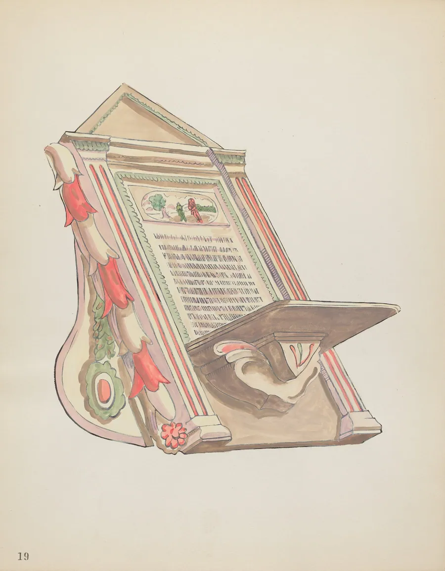 Plate 19: Reading Stand, Chimayo: From Portfolio "Spanish Colonial Designs of New Mexico" by American 20th Century