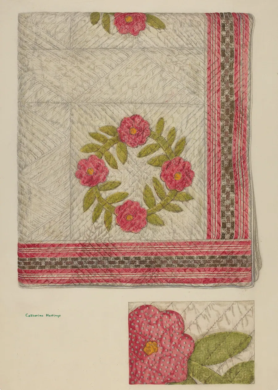 Quilt - Garden Wreath by Katherine Hastings