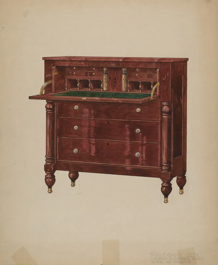 Mahogany Desk by Edward A. Darby