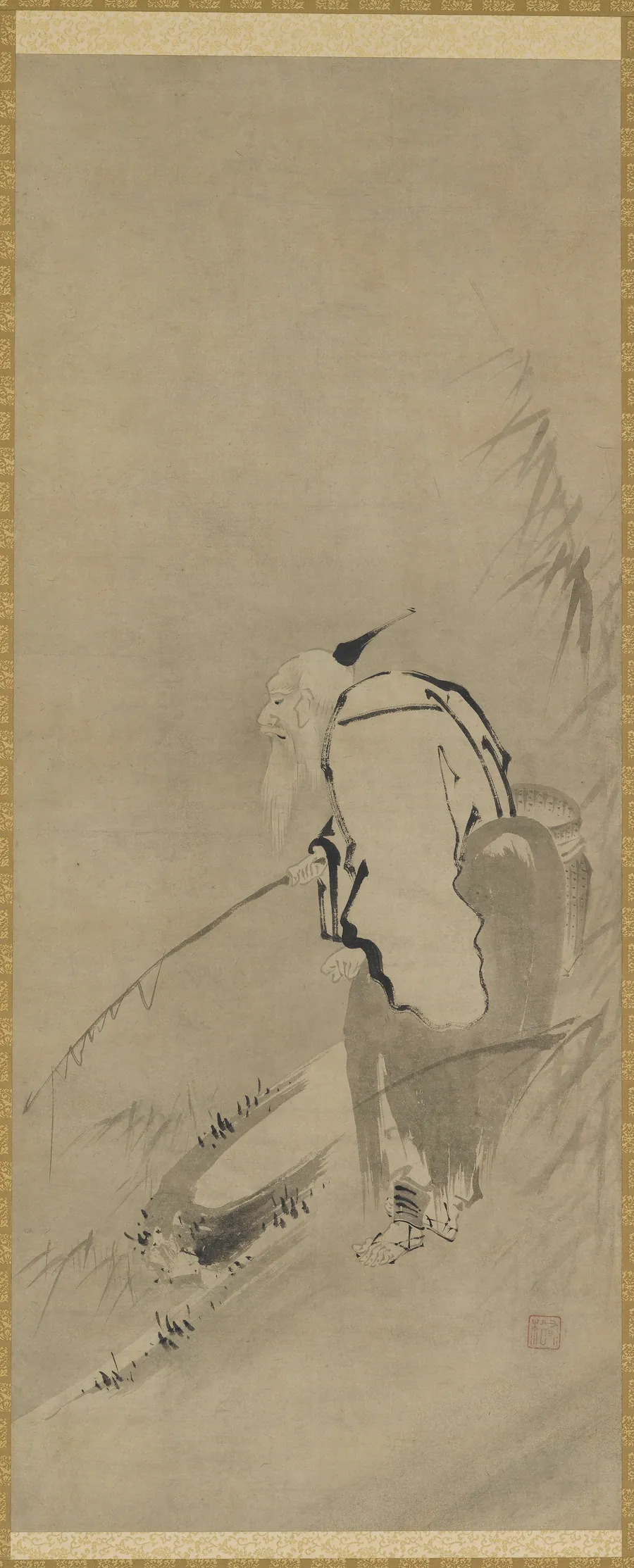 Chiang Tzu-ya fishing by Kaiho Yusho (1533-1615)