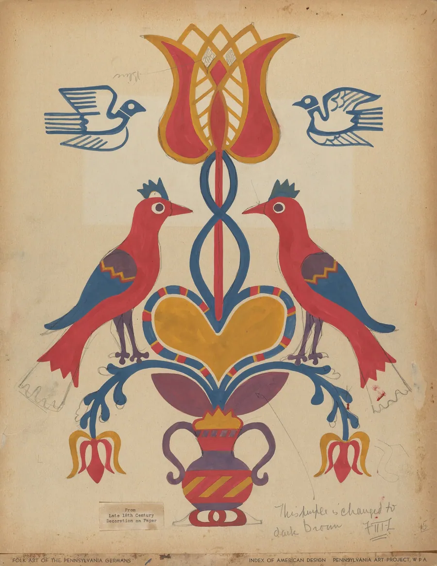 Drawing for Plate 15: From the Portfolio "Folk Art of Rural Pennsylvania" by American 20th Century