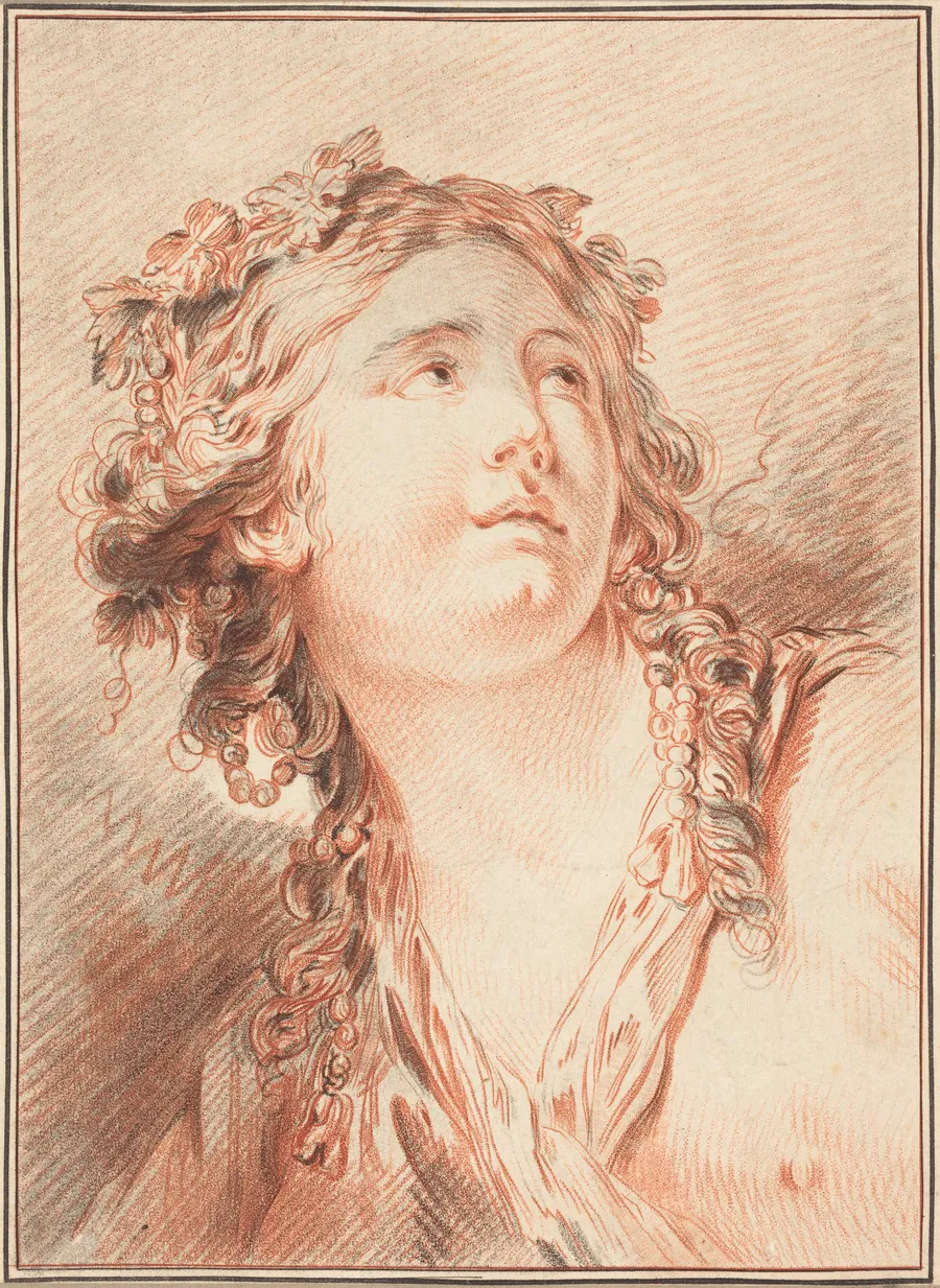 Head of a Young Woman by Gilles Demarteau the Elder