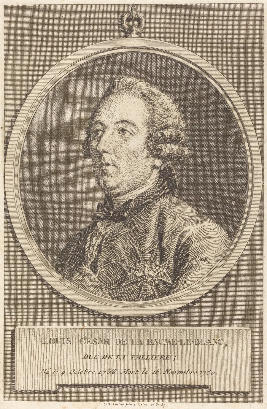 Louis Cesar de La Baume-le-Blanc by Charles-Nicolas Cochin II