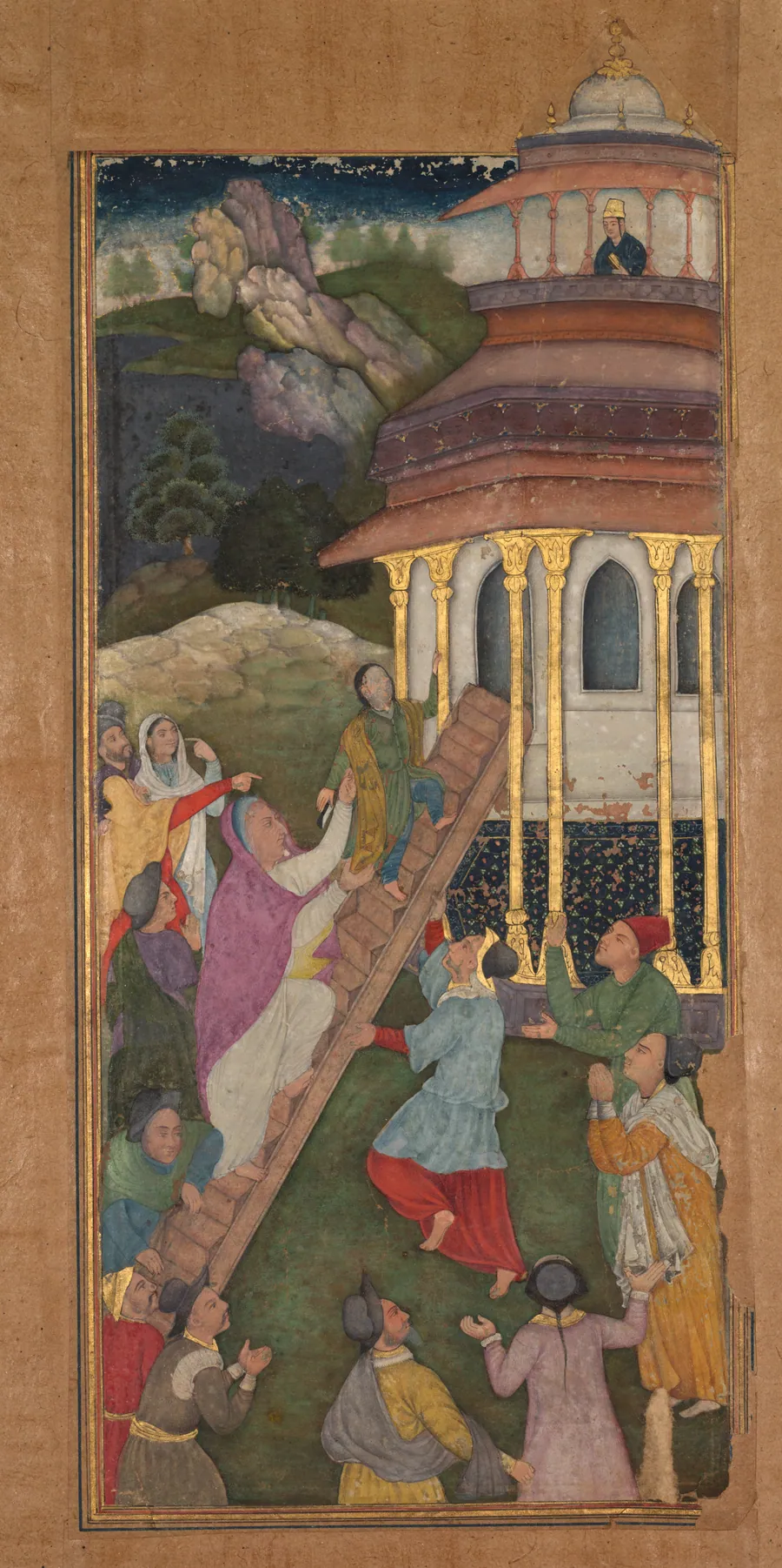 Mary ascends the stairs to the temple, from a Mirror of Holiness (Mir’at al-quds) of Father Jerome Xavier