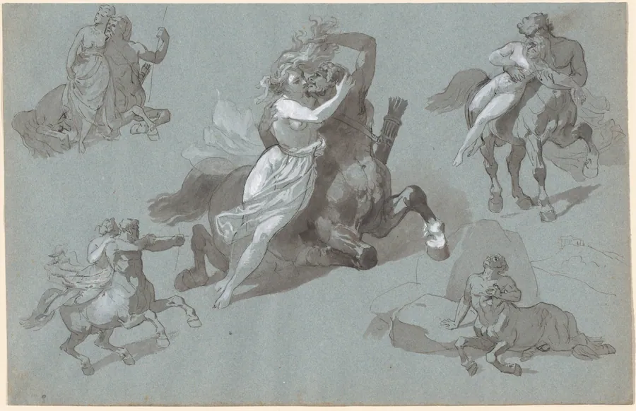 Nessus and Dejanira in Four Poses, and the Dying Nessus by Hippolyte Lalaisse
